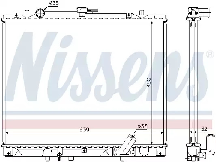 Радиатор охлаждения двигателя MITSUBISHI PAJERO, NISSENS (62895A) - изображение 1