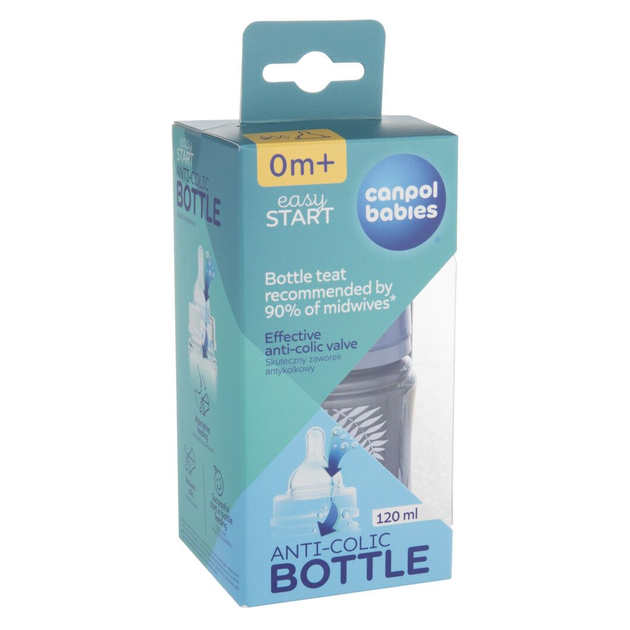 Canpol babies Пляшка антиколікова з широким отвором 120 мл Easystart GOLD - блакитна 35/239_blu 5901691886261 - Фото 3 Canpol babies Пляшка антиколікова з широким отвором 120 мл Easystart GOLD - блакитна 35/239_blu 5901691886261 - изображение 3
