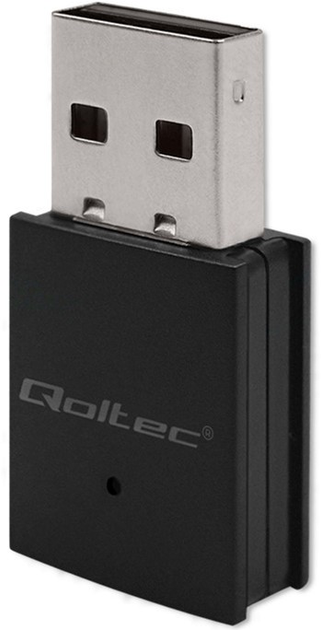 Wi-Fi адаптер Qoltec Ultra Fast Mini Wireless USB Wi-Fi/Bluetooth Black (5901878569895) - зображення 2