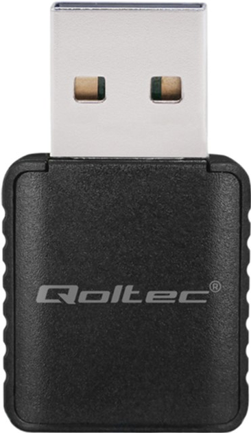 Wi-Fi адаптер Qoltec Ultra Fast Dual Band Mini Wireless USB Wi-Fi/Bluetooth Black (5901878569888) - зображення 1