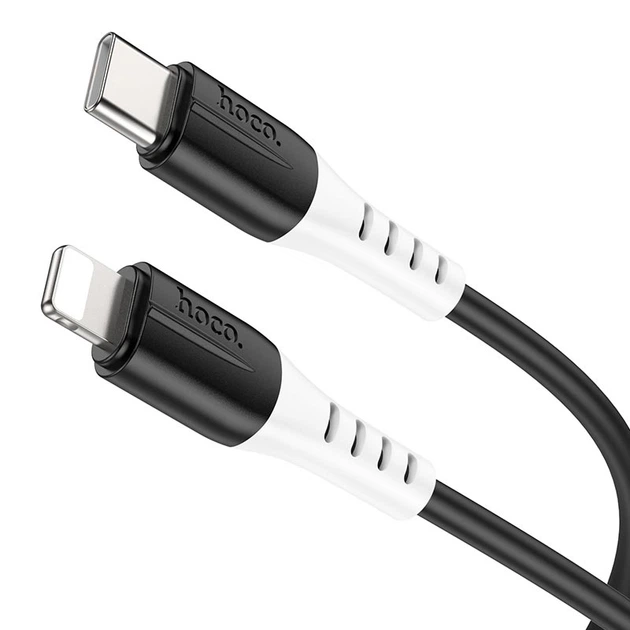 Кабель Hoco Type-C to lightning silicone charging data cable X82 |1m, 20W/3A| white - Фото 10 Кабель Hoco Type-C to lightning silicone charging data cable X82 |1m, 20W/3A| white - зображення 10