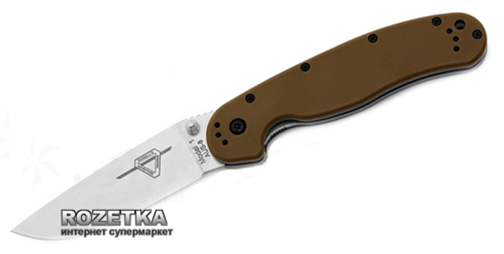 Кишеньковий ніж Ontario RAT Model 1 Satin Plain Edge (ON8848CB) Coyote Brown - зображення 1