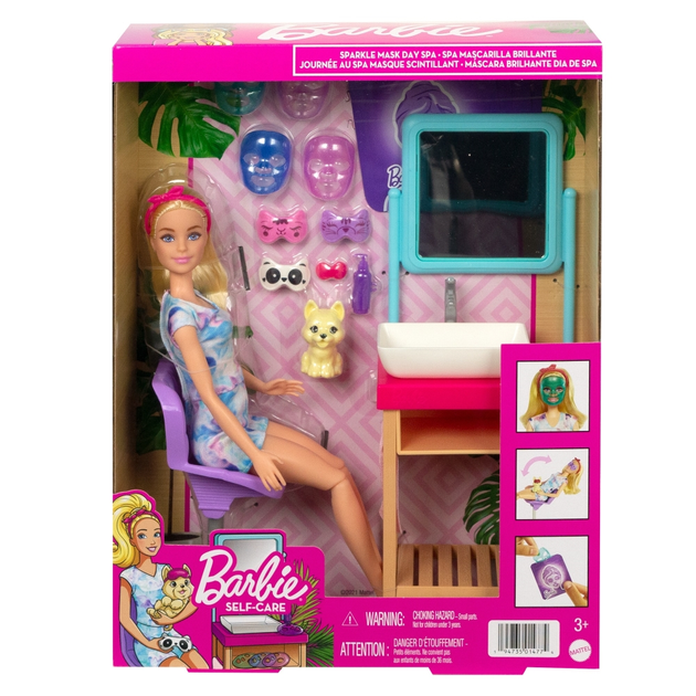 Лялька з аксесуарами Mattel Barbie Sparkle Mask Spa Day 29 см (194735014774) - зображення 1