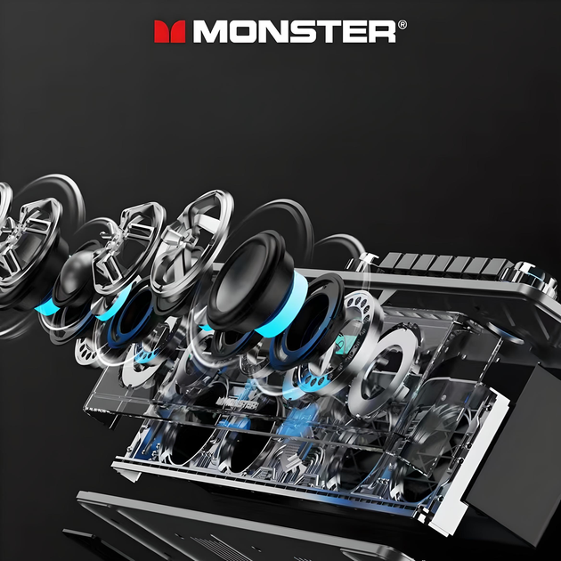 Беспроводная колонка MONSTER AIRMARS G06, с Bluetooth, с басами, с регулируемой RGB подсветкой, 4000 mAh - Фото 7 Беспроводная колонка MONSTER AIRMARS G06, с Bluetooth, с басами, с регулируемой RGB подсветкой, 4000 mAh - изображение 7