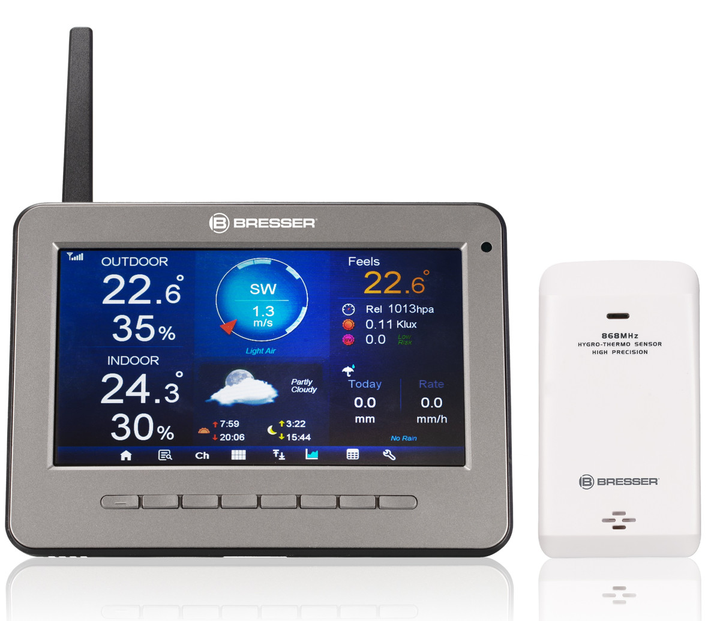 Метеостанция Bresser Professional WIFI HD TFT Color Weather Center 7-in-1 Sensor (7003500) - изображение 5