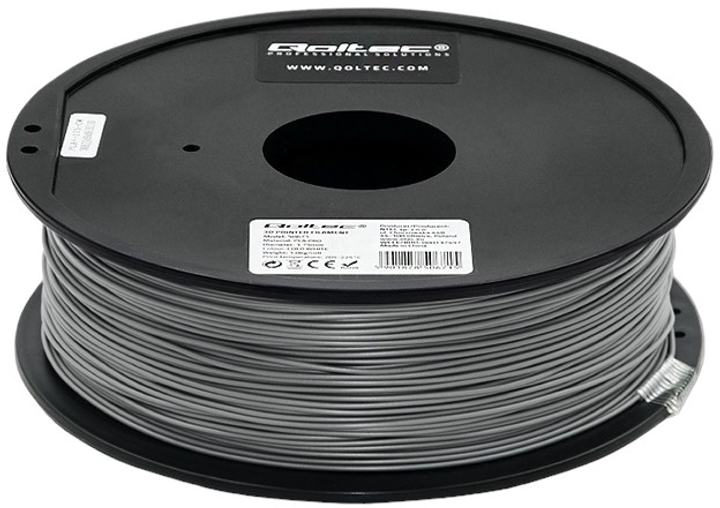 Професійний філамент для 3D-друку Qoltec PLA PRO 1.75 мм 1 кг Silver (5901878506739) - зображення 3