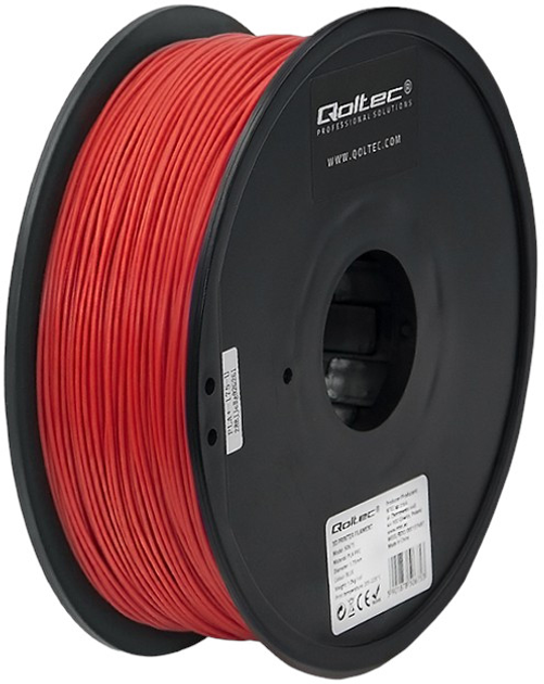 Професійний філамент для 3D-друку Qoltec PLA PRO 1.75 мм 1 кг Red (5901878506746) - зображення 2