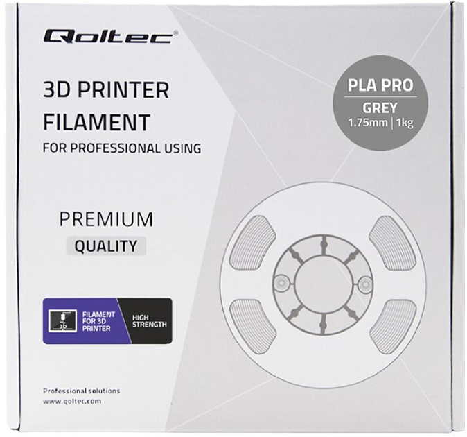 Професійний філамент для 3D-друку Qoltec PLA PRO 1.75 мм 1 кг Grey (5901878506722) - зображення 5