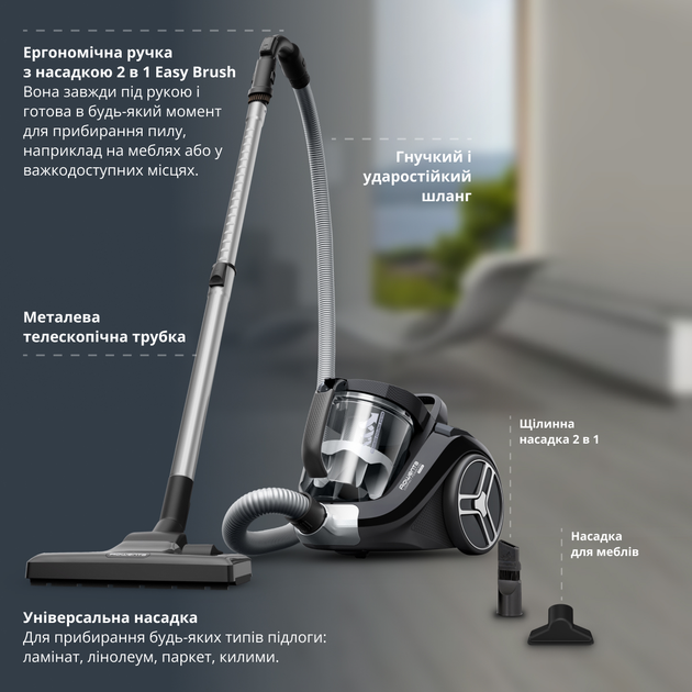 Пилосос без мішка ROWENTA Compact Power XXL Classic + Kit RO4B25EA - зображення 7