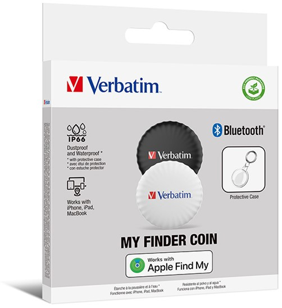 Трекер Verbatim Bluetooth My Finder Coin 2 шт Чорний/Білий (23942321347) - зображення 3