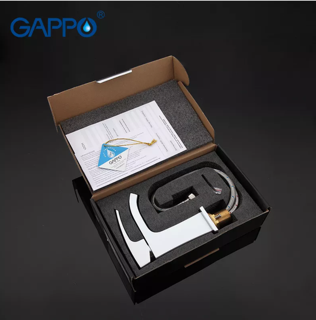 Смеситель для умывальника GAPPO G1007-8, белый/хром - изображение 5