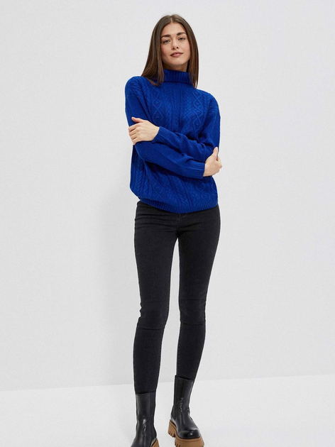 Sweter z golfem damski Moodo Z-SW-3914 S Niebieski (5904152339085) - obraz 3