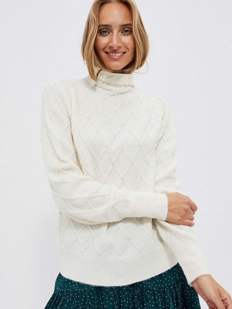 Sweter z golfem damski luźny Moodo Z-SW-3933 XS Biały (5904152350141) - obraz 1