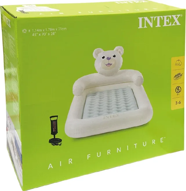 Дитяче надувне ліжечко Intex Bear 114 x 178 x 71 см (6941057422732) - зображення 1