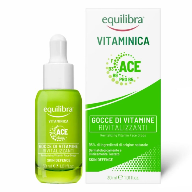 Краплі для обличчя Equilibra Vitaminica Skin Defence Відновлюючий 30 мл (8000137017492) - зображення 1