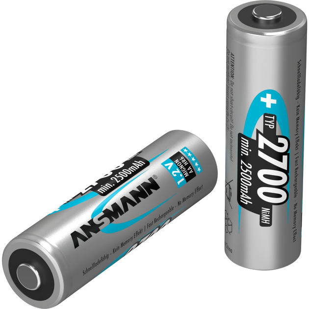 Akumulator uniwersalny Ansmann AA Ni-MH 2700 mAh 2 szt (4013674030859) - obraz 1