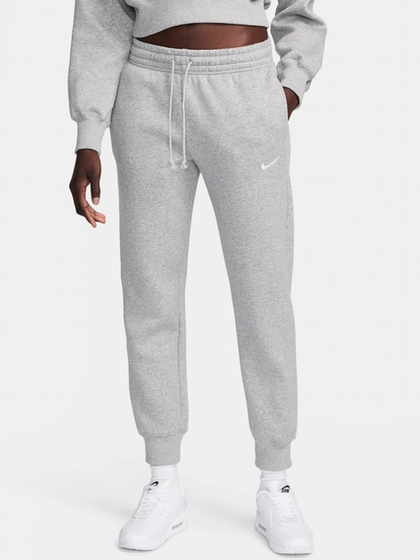 Акція на Спортивні штани на флісі жіночі Nike W Nsw Phnx Flc Mr Pant Std FZ7626-063 XL Сірі від Rozetka