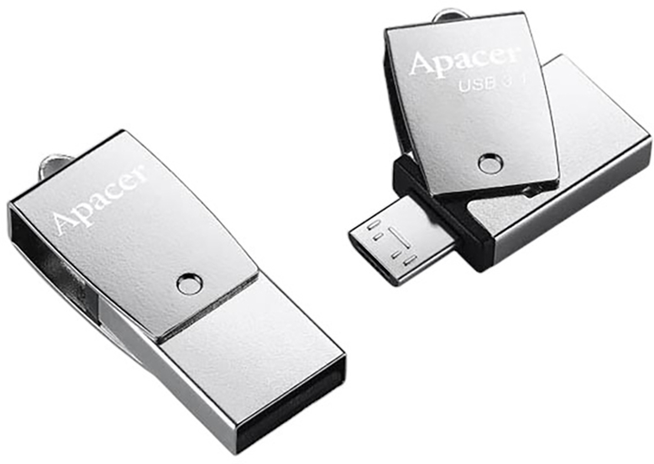 Флеш пам'ять USB Apacer AH750 64GB OTG Micro USB Silver (AP64GAH750S-1) - зображення 1