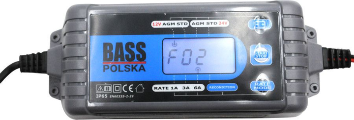 Електронний зарядний пристрій Bass Polska 1 - 6 А 220 Аг для гелевих і кислотних акумуляторів AGM & STD 6702 (5902067621400) - зображення 4