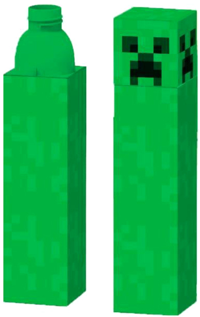 Дитяча багаторазова пляшка Euroswan Minecraft Creeper зелена 650 мл (8435507883764) - зображення 1