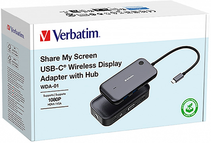USB-hub Verbatim WDA-01 USB Type-C do 1 x USB Type-C/2 x USB Type-A/1 x HDMI/VGA/AUX/SD Grey (0023942321460) - obraz 5