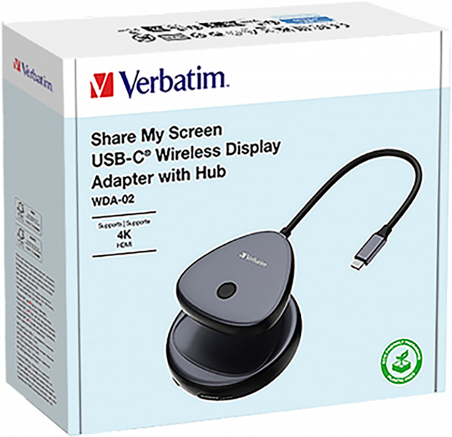 USB-hub Verbatim WDA-02 USB Type-C do 1 x USB Type-C/1 x USB Type-A/1 x HDMI Grey (0023942321477) - obraz 5
