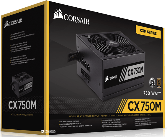 Блок питания Corsair CX750M (CP-9020061-EU) – фото, отзывы