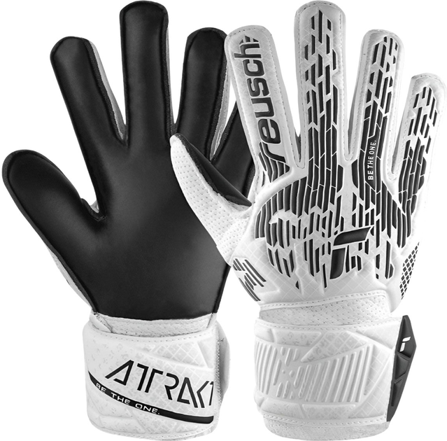 Рукавички футбольні воротарські Reusch Attrak Solid 5470016 1101 розмір 11 Біло-чорні (4060485489383) - зображення 1