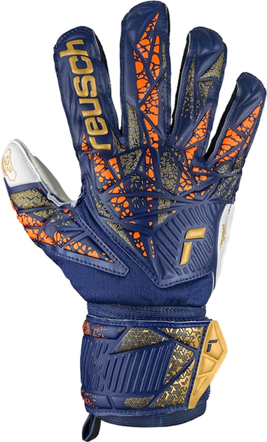 Рукавички футбольні воротарські Reusch Attrakt Grip 5470815 4410 розмір 10.5 Сині з сірим (4060485476727) - зображення 2