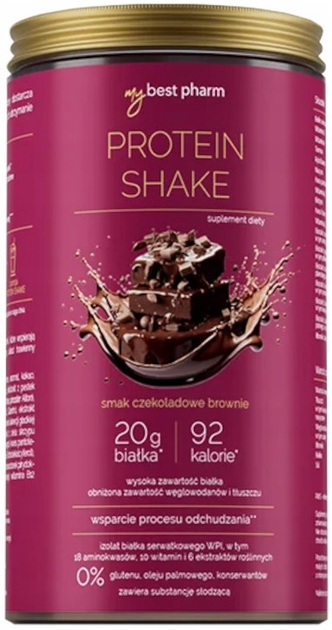 Dietetyczny koktajl MyBestPharm Protein Shake Czekoladowe brownie 450 g (5904824651378) - obraz 1