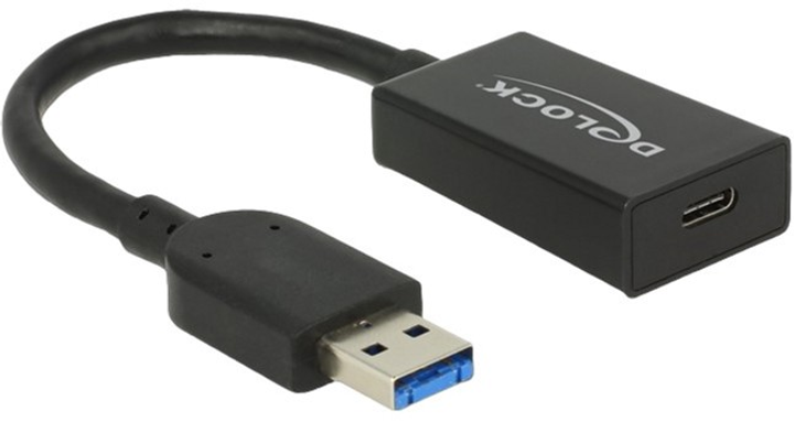 Adapter Delock USB Type-A - USB Type-C 15 cm Black (4043619656981) - obraz 1