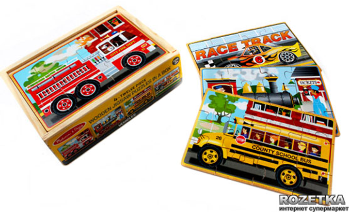 Набор из 4 пазлов Melissa & Doug Транспорт (MD3794) – низкие цены ...