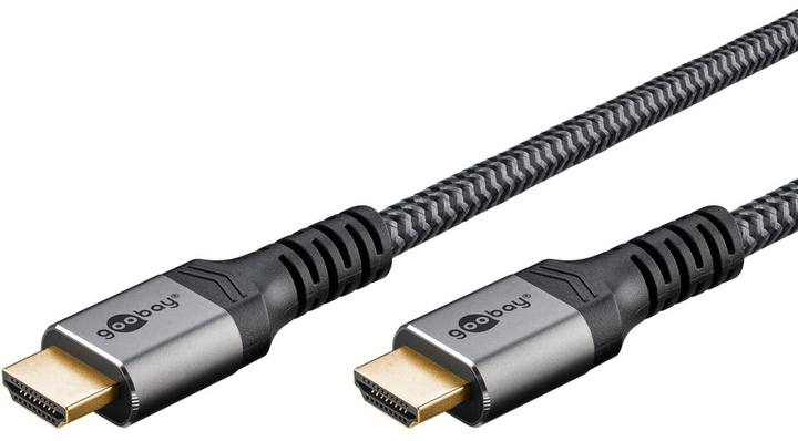 Kабель HDMI Goobay Plus High Speed з Ethernet 5 м Gray (4040849649967) - зображення 1