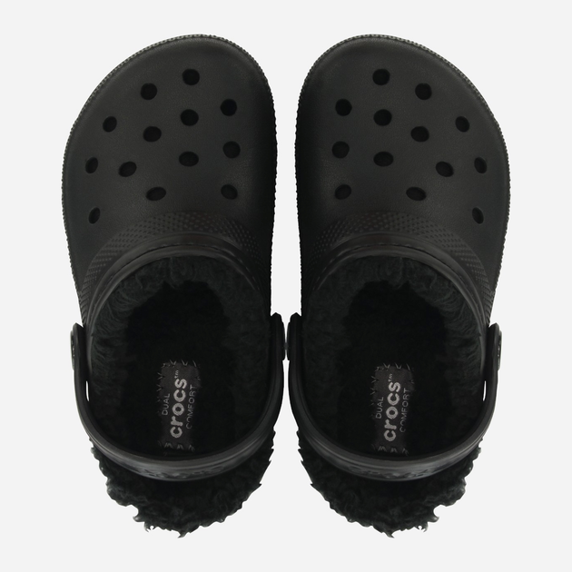 Дитячі крокси-сабо для хлопчика утеплені Crocs Classic Lined Clog Kids 207010-060 33-34 Чорні (191448702240) - зображення 4