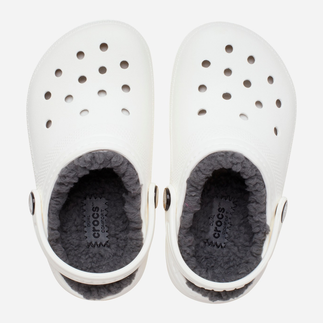 Дитячі крокси-сабо для хлопчика утеплені Crocs Classic Lined Clog Kids 207010-10M 33-34 Білі (191448702332) - зображення 4