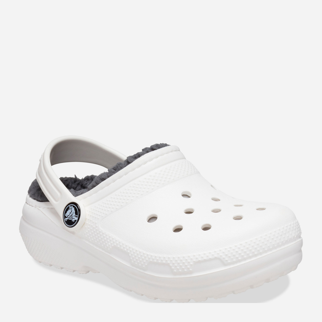 Chodaki chłopięce ocieplane Crocs Classic Lined Clog Kids 207010-10M 36-37 Białe (191448702356) - obraz 2