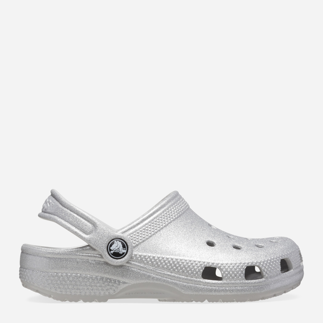 Дитячі крокси для дівчинки Crocs Classic Glitter Kids Clog T 206992-0IC 24-25 Серебристі (196265550463) - зображення 1