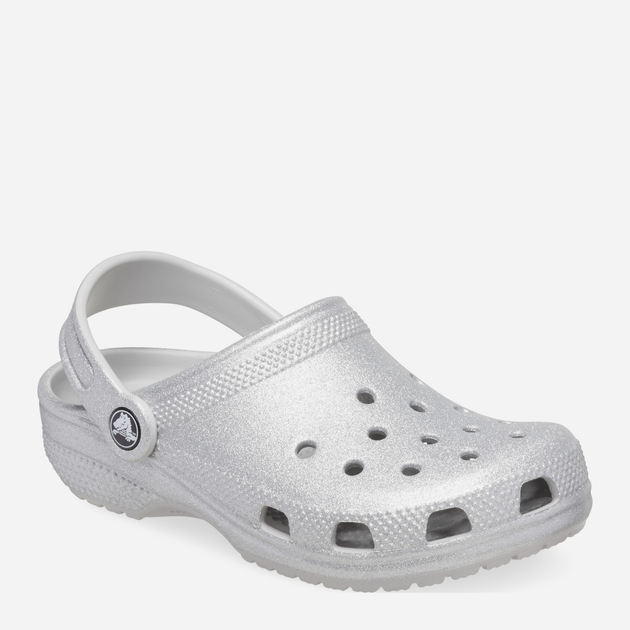 Chodaki dziecięce dla dziewczynki Crocs Classic Glitter Kids Clog T 206992-0IC 25-26 Srebrne (196265550470) - obraz 2