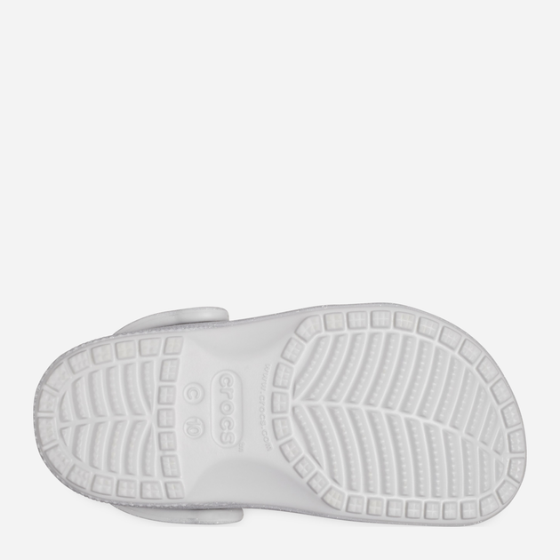 Дитячі крокси-сабо для дівчинки Crocs Classic Glitter Kids Clog T 206992-0IC 24-25 Серебристі (196265550463) - зображення 6
