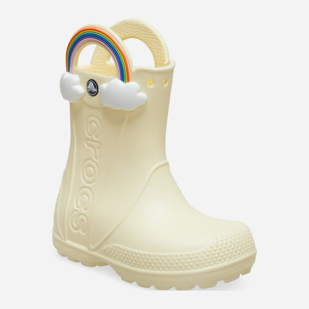 Дитячі гумові чоботи для дівчинки Crocs Handle It Rainbpw Rain Boot Kids 210026-76O 25-26 Молочні (196265679614) - зображення 2