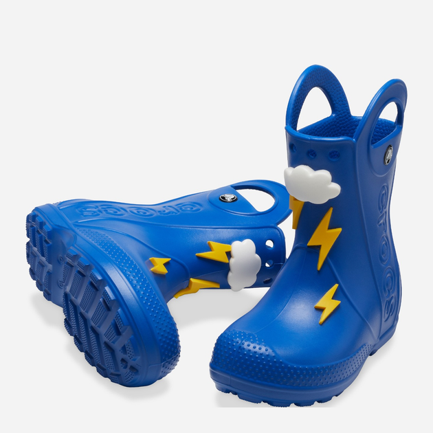 Дитячі гумові чоботи для хлопчика Crocs Handle It Lightning Bolt Rain Boot Kids 210027-4KZ 33-34 Сині (196265679744) - зображення 3