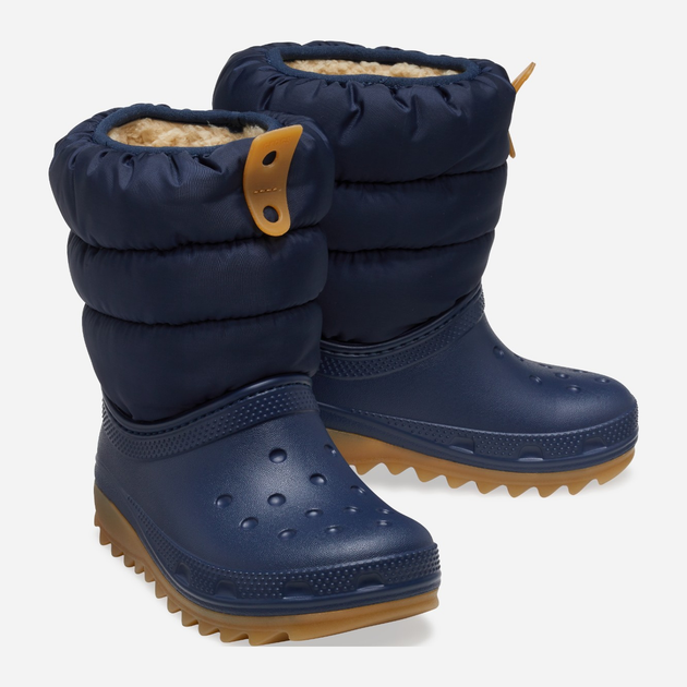 Дитячі зимові чоботи-дутики для хлопчика Crocs Classic Neo Puff Boot T 207683-4PQ 25-26 Темно-сині (196265749478) - зображення 3