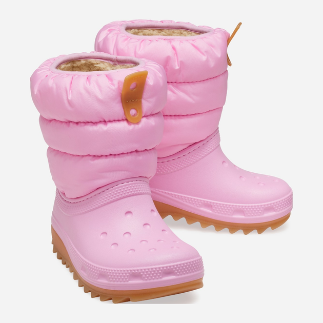 Дитячі зимові чоботи-дутики для дівчинки Crocs Classic Neo Puff Boot T 207683-6XQ 23-24 Світло-рожеві (196265749522) - зображення 3