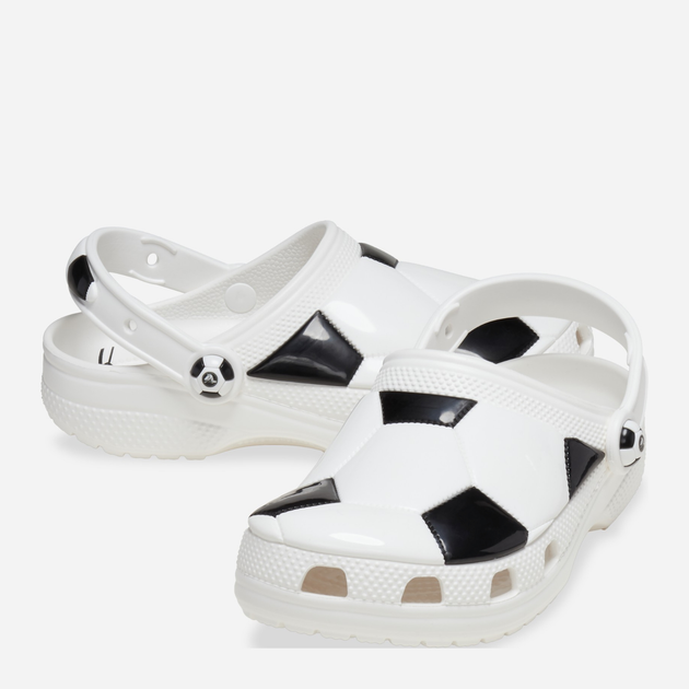 Дитячі крокси-сабо для хлопчика Crocs Classic Soccer Ball clog Kids T 210023-103 23-24 Білі (196265758852) - зображення 3