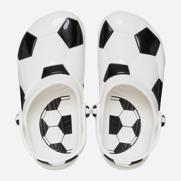 Дитячі крокси-сабо для хлопчика Crocs Classic Soccer Ball clog Kids 210157-103 29-30 Білі (196265769476) - зображення 4