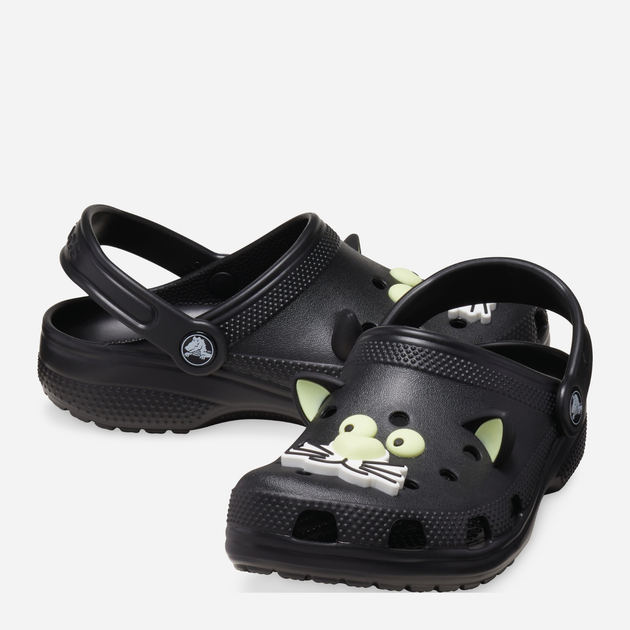 Дитячі крокси-сабо для дівчинки Crocs Classic Glow Black Cat Clog Kids T 210197-001 23-24 Чорні (196265770076) - зображення 3