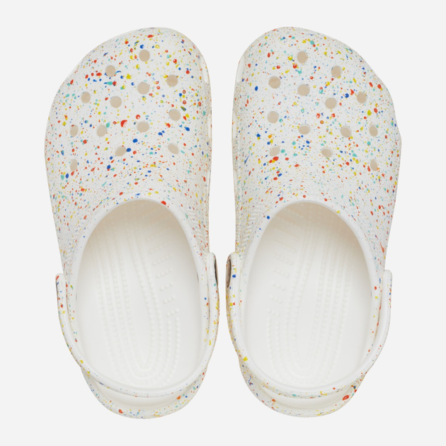 Дитячі крокси-сабо для дівчинки Crocs Classic Paint Splatter Clog Kids 210349-94S 28-29 Білі (196265775545) - зображення 4