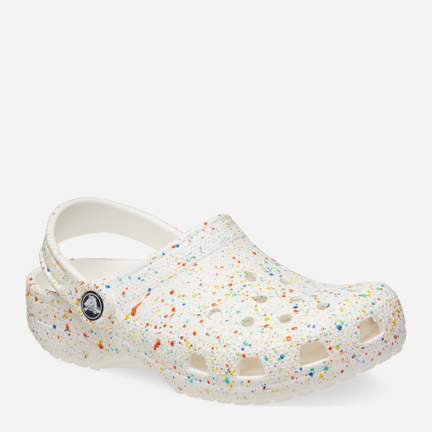 Chodaki dziecięce dla dziewczynki Crocs Classic Paint Splatter Clog Kids 210349-94S 30-31 Białe (196265775569) - obraz 2