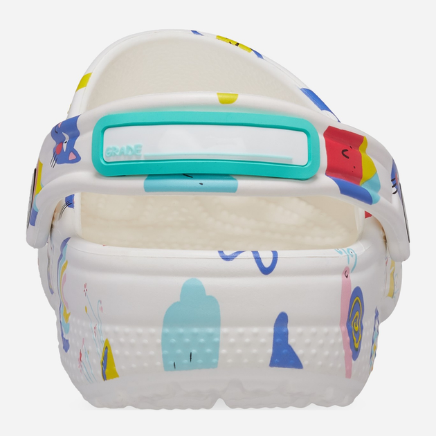 Дитячі крокси-сабо для дівчинки Crocs Classic Doodle Print Clog K 210356-94S 33-34 Білі (196265775859) - зображення 5