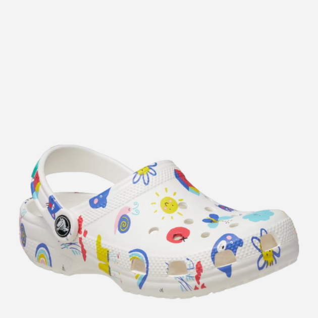 Chodaki dziecięce dla dziewczynki Crocs Classic Doodle Print Clog T 210357-94S 24-25 Białe (196265775958) - obraz 2